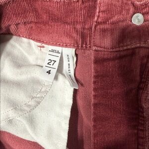 LOFT High Waist Pants in cranberry. Corduroy.